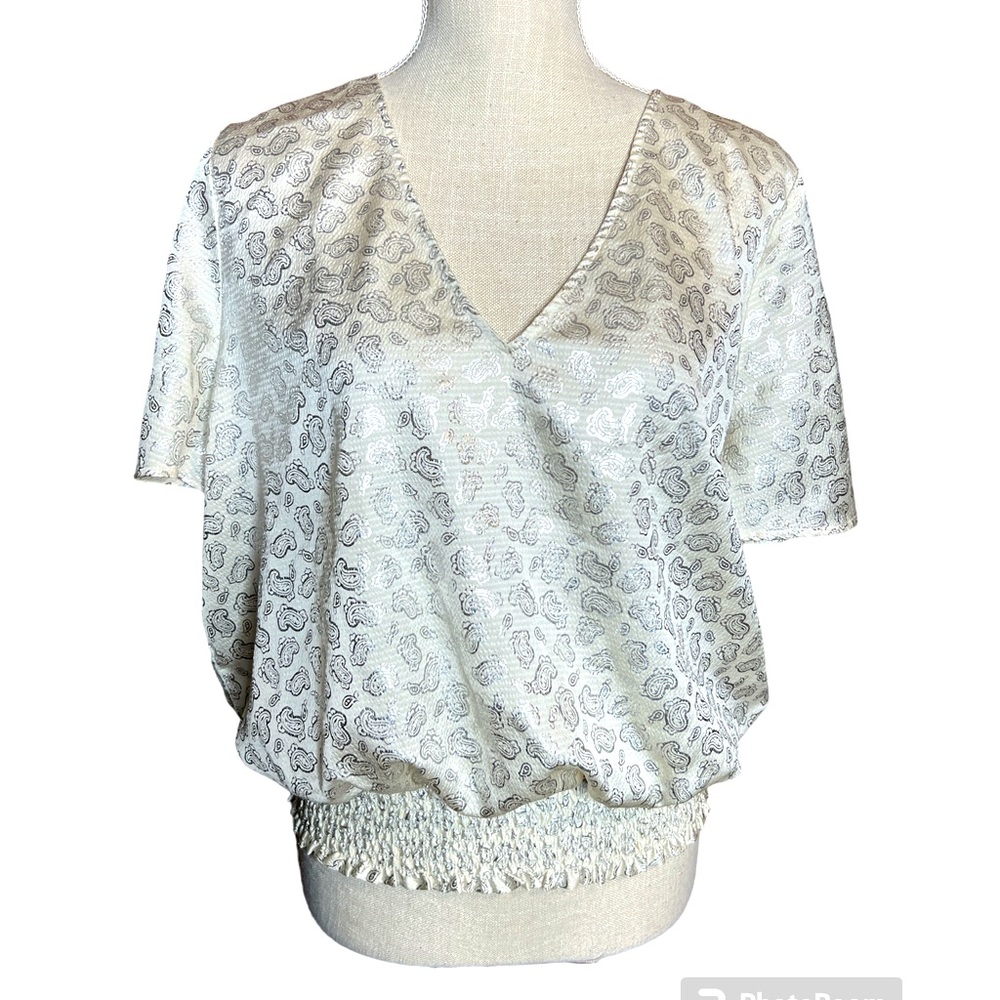 HP!! Michael by Michael Kors Silver Tone Paisley Blouse